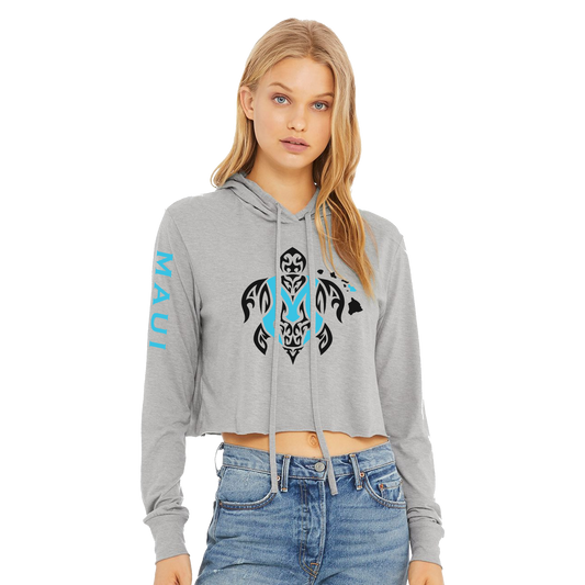 MAUI Triblend Crop Long Sleeve Hoodie